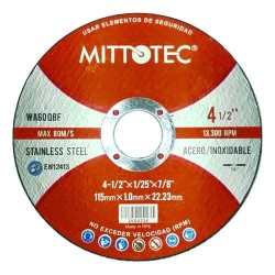 DISCO CORTE AC.INOX 4.1/2"...