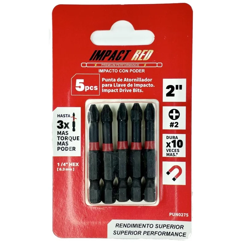 PUNTA CRUZ LARGA JGO 5PCS PH-02 1/4 - 50MM IMPACT