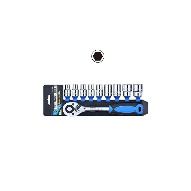 DADO JUEGO 1/2" 10PC 10-24MM HEX 287404 GESTAR