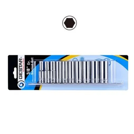 DADO JUEGO 3/8" 10 PC 08-21MM HEX LARGO 287301 GE