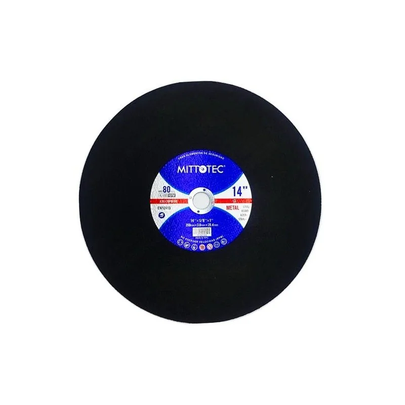 DISCO CORTE METAL 14"- 1/8" (3.0MM) MITTOTEC