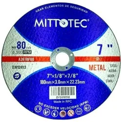 DISCO CORTE METAL 7" - 1/8"...