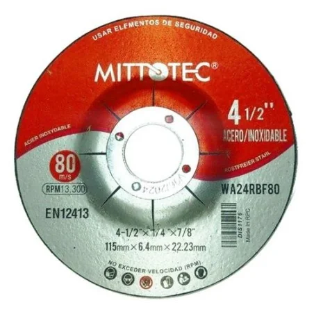 DISCO DESBASTE AC.INOX 4.1/2"-1/4"(6.4MM) MITTOTEC