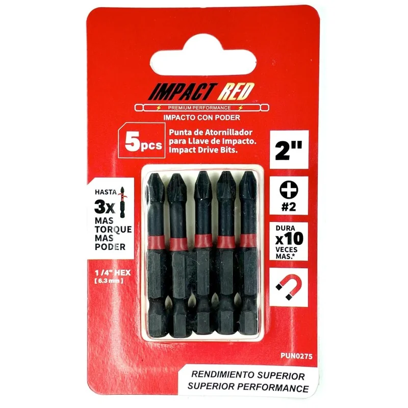 PUNTA CRUZ LARGA JGO 5PCS PH-02 1/4 - 75MM IMPACT