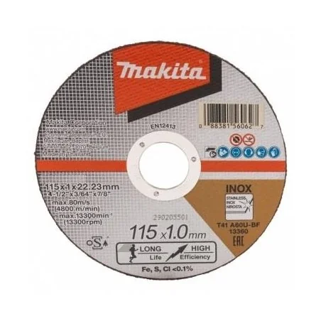 DISCO CORTE AC.INOX 4.1/2" - 1.0MM D72001 MAKITA