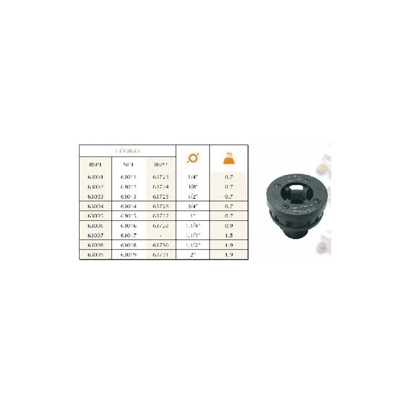 Cabezal Octogonal Terraja 2" Bspt 63009 Egama