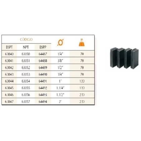 Peine Terraja Juego Bsp 1/4" 63040 Egamaster