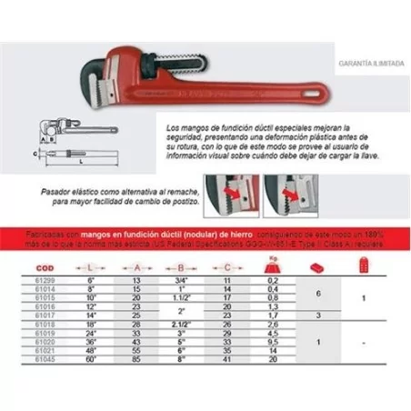 Llave Inglesa (Tubo) 48" 61021 Ega Master