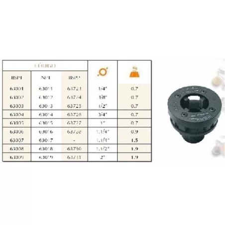 Cabezal Octogonal Terraja 1" Bspt 63005 Egamast