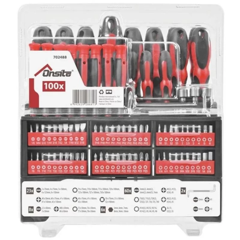 ATORNILLA JGO 100PC REF (+,-,TX, JOY, PTA) 702488