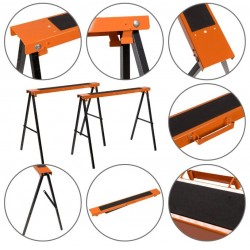 Soporte Caballetes Mesa de trabajo Plegable 2 unidades 330042 TACTIX