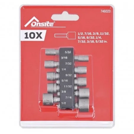 Punta Dado Hembra Jgo 10PC PUL (1/4"X45MM) 746020