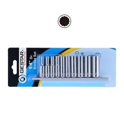 DADO JUEGO 1/4" 10PC 04-13MM POL LARG 287201 GEST
