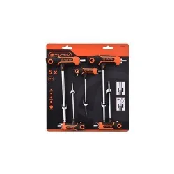 LLAVE ALLEN BOLA "T" JUEGO 05PC 1/8-5/16" 206361