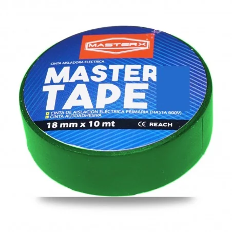 CINTA AISLADORA 3/4 X 10 MT VERDE 1500 MASTERX