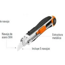 CUCHILLO CARTONERO 18MM H.SEG.METAL CUT-6XX TRUPE