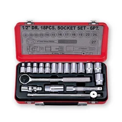 DADO JUEGO 1/2" 18PC 08-27MM HEX C/MET 299096 GES
