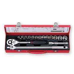 DADO JUEGO 1/2" 16PC 08-24MM HEX C/MET 299097 GES