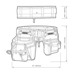 PORTAHERRAMIENTAS 03 PCS CINTO+2BOLSAS TBCT111CP