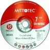 DISCO DESBASTE AC.INOX 7" -1/4"(6.0MM) MITTOTEC
