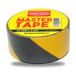 CINTA ANTIDESLIZANTE NEGRO/AMARILLO 2" X 5MTS MASTERX