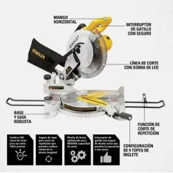 INGLETEADORA 10" 1650W 5500RPM C/D SM16-B2C STANL