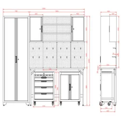 MUEBLE GABINETE ALMACENAMIEN P/TALLER 326328 TACT