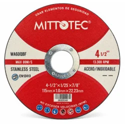 DISCO CORTE AC.INOX 4.1/2"...